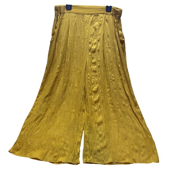 Anthropologie Lilka Pants Golden Wide Leg Boho Festival Cropped Flair Harem‎ - Picture 1 of 11